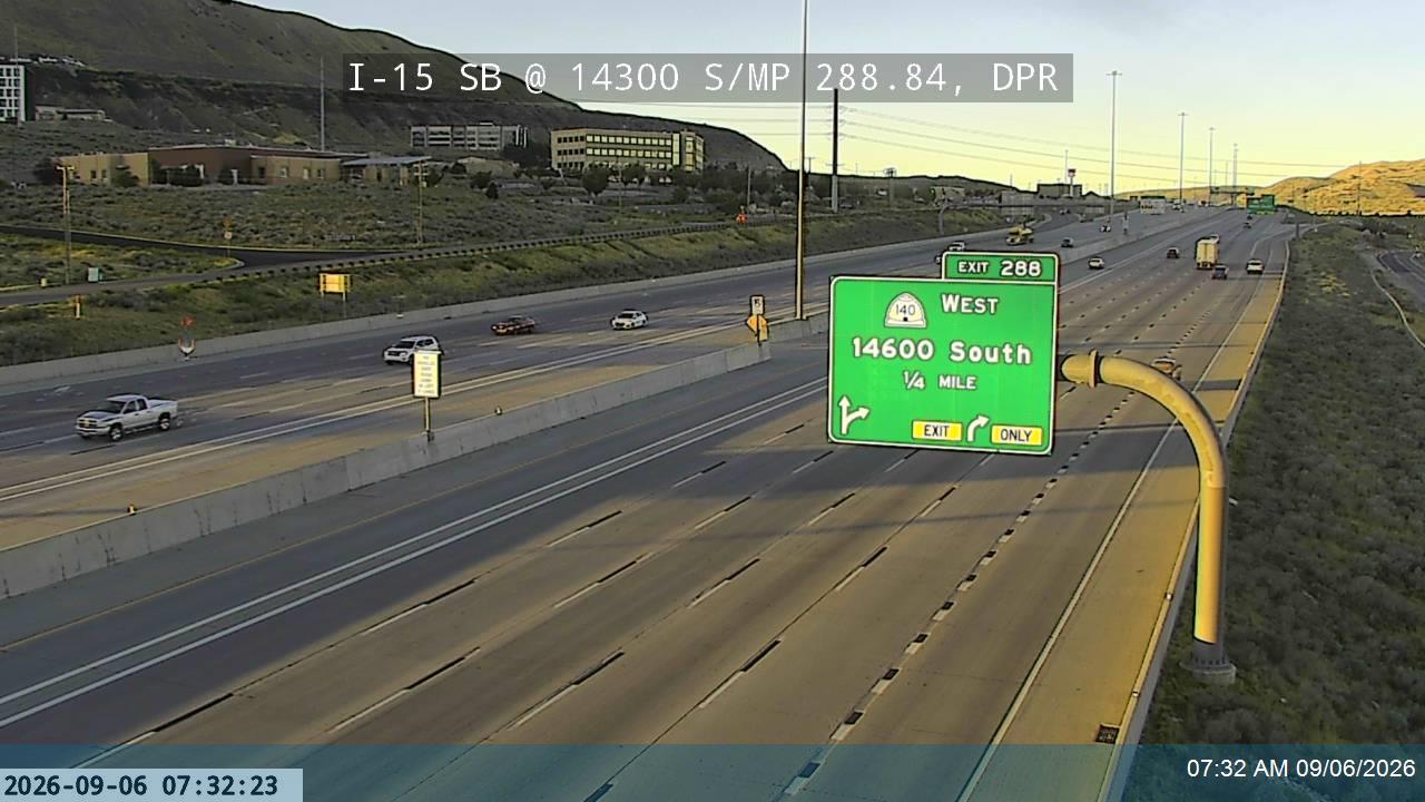 I-15 SB @ 14300 S / MP 288.84, DPR live camera view
