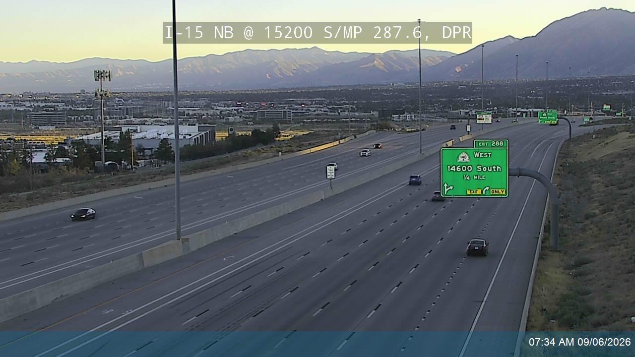 I-15 NB @ 15200 S / MP 287.6, DPR live camera view