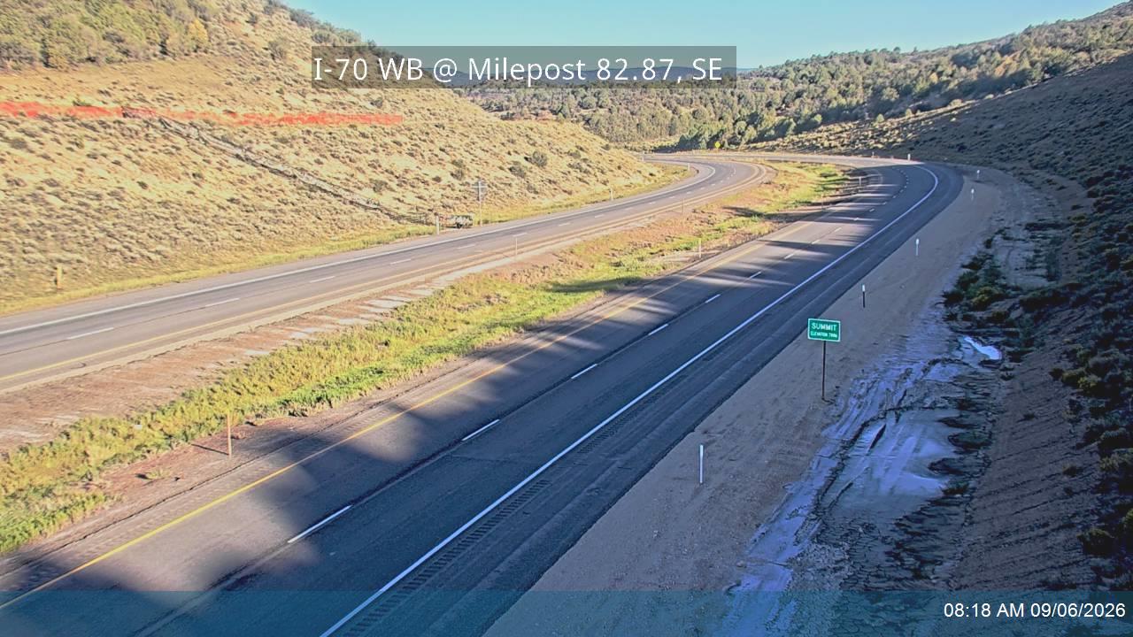I-70 WB @ Milepost 82.87, SE live camera view