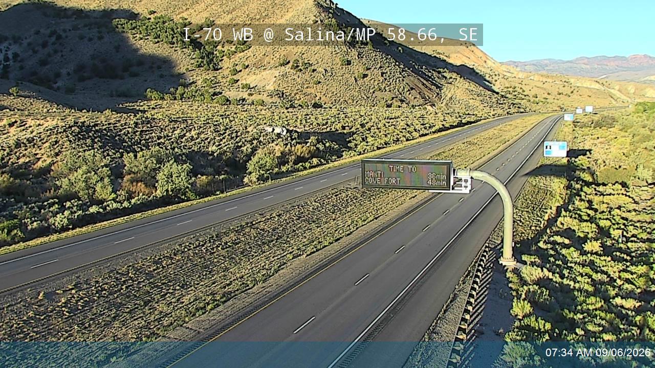 I-70 WB @ Salina VMS / MP 58.66, SE live camera view