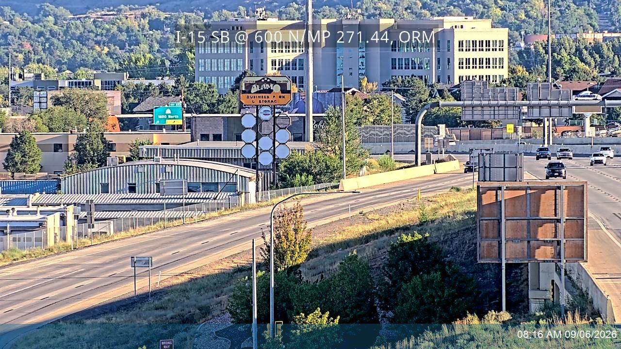 I-15 SB @ 600 N / MP 271.44, ORM live camera view