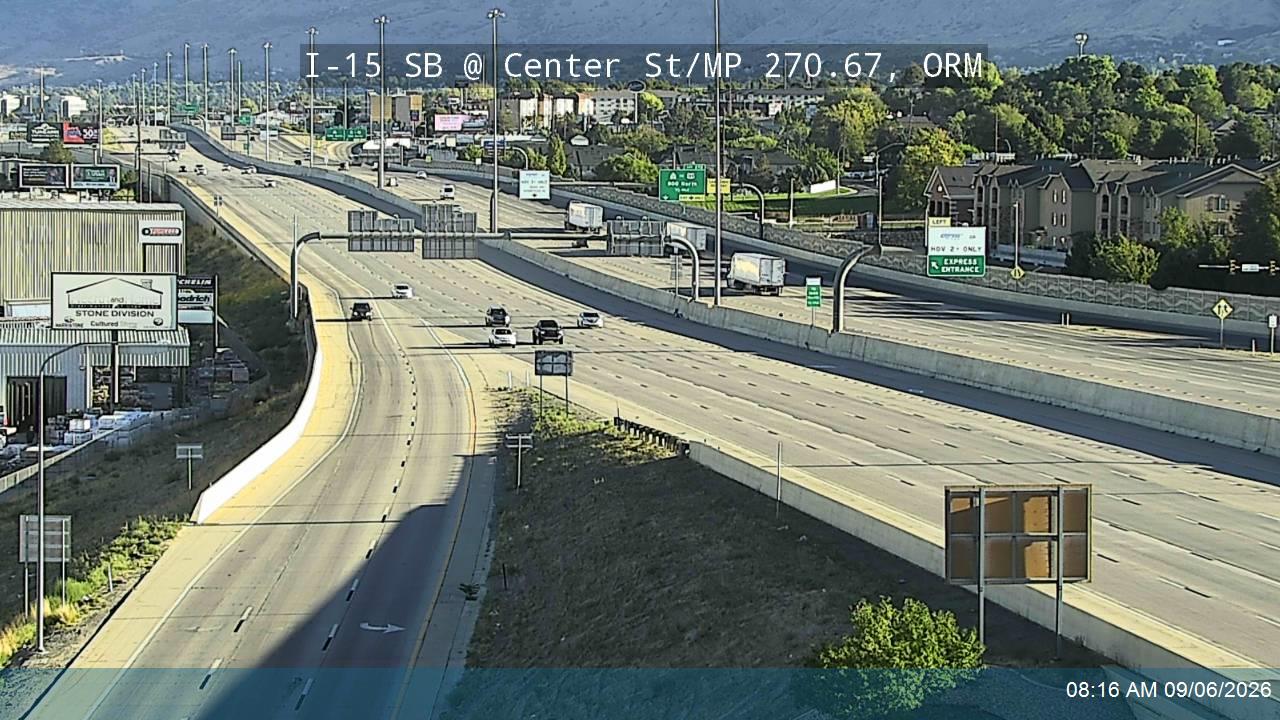 I-15 SB @ Center St / MP 270.67, ORM live camera view