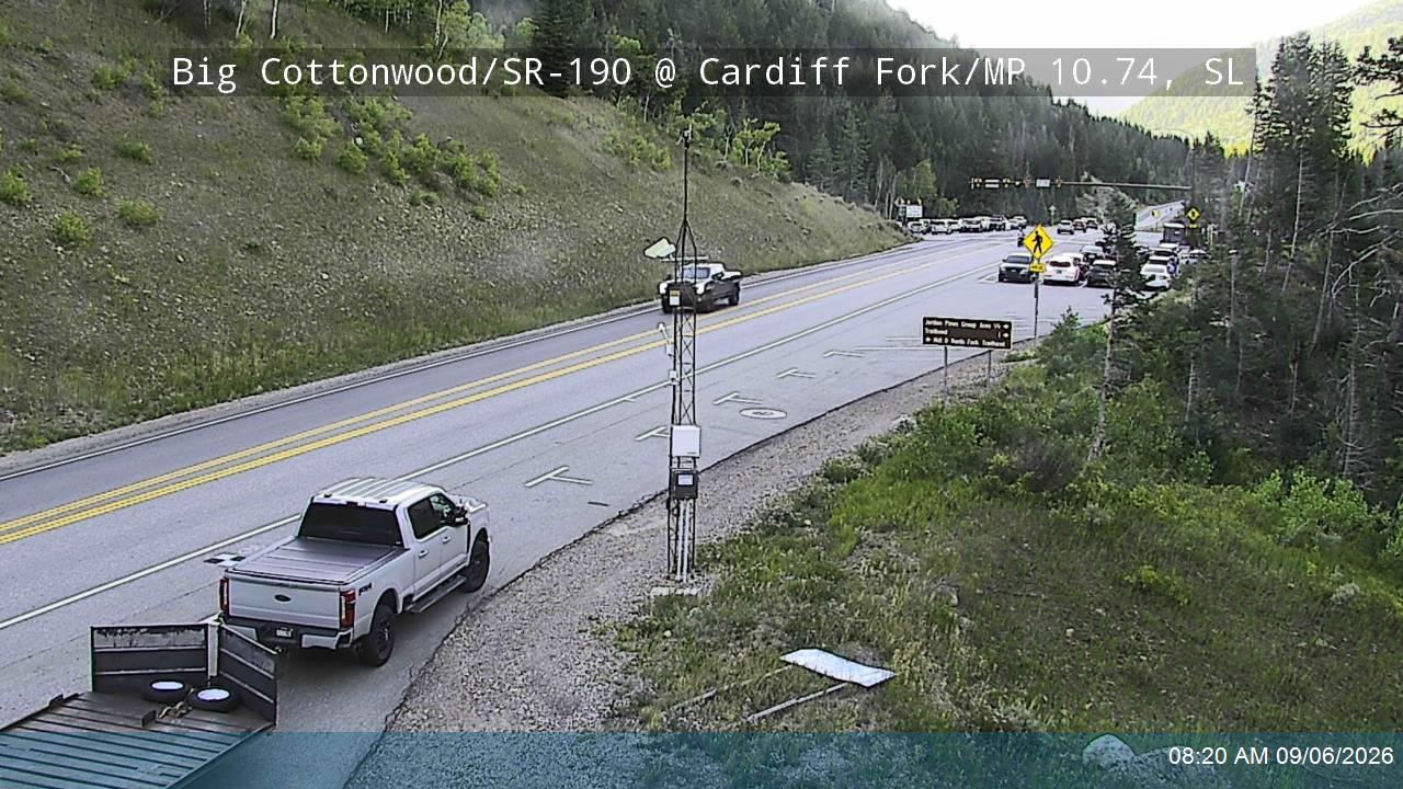 Big Cottonwood Canyon Rd / SR-190 @ Cardiff Fork / MP 10.74, SL live camera view