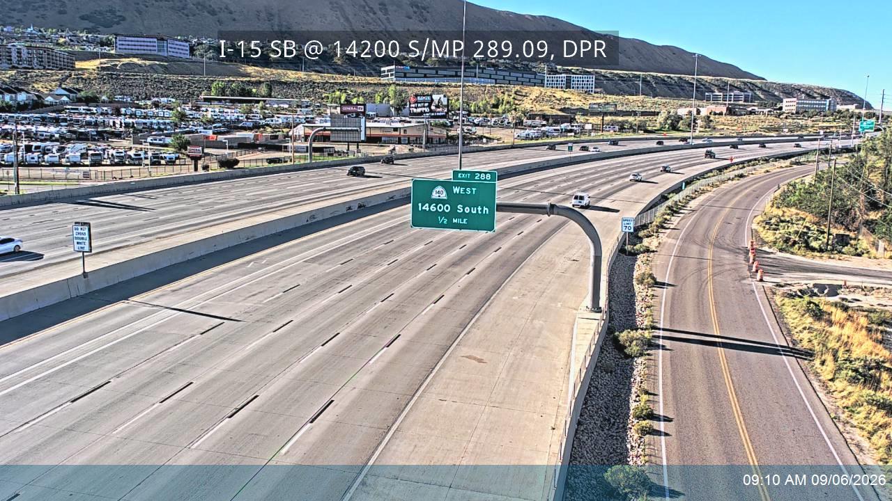 I-15 SB @ 14200 S / MP 289.09, DPR live camera view