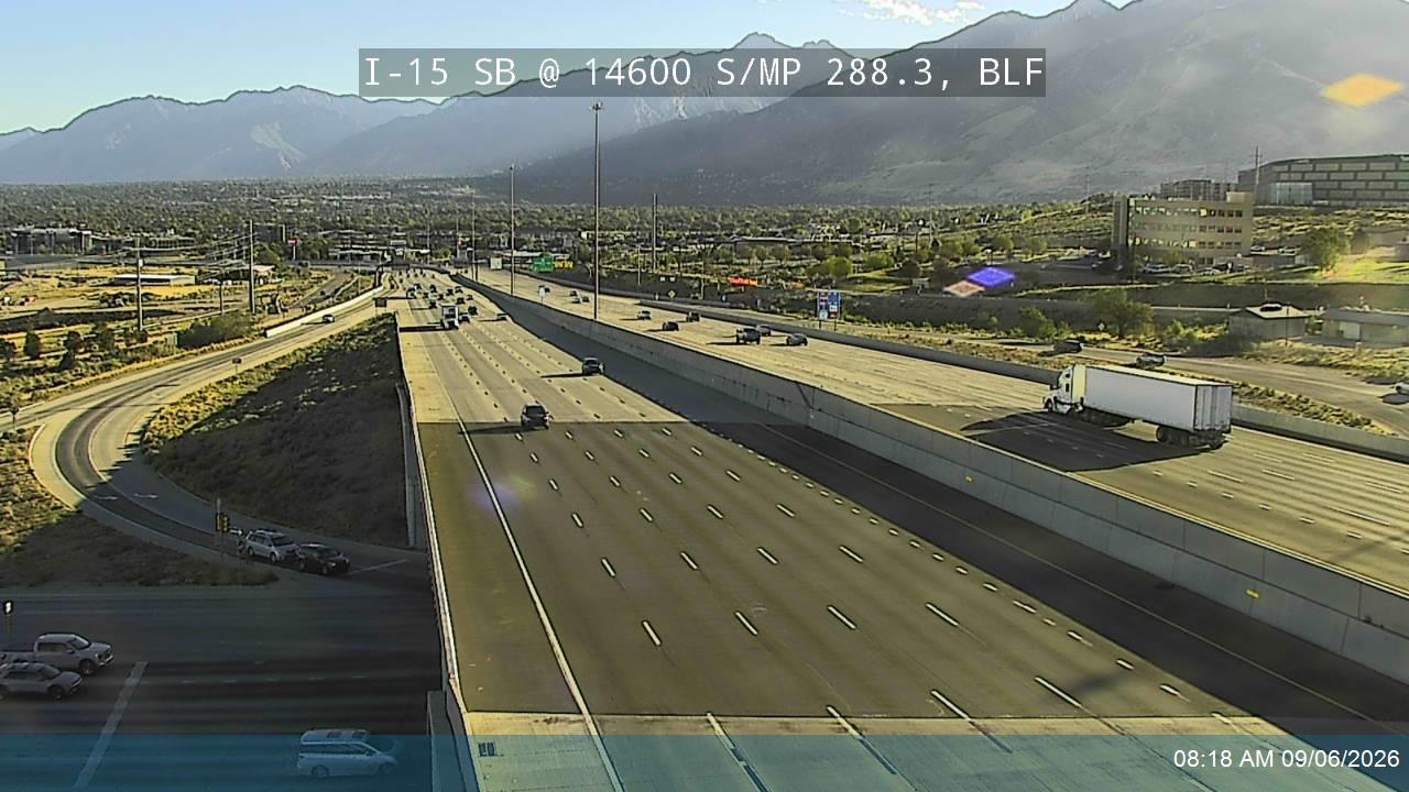 I-15 SB @ 14600 S / Highland Dr / SR-140 / MP 288.3, BLF live camera view