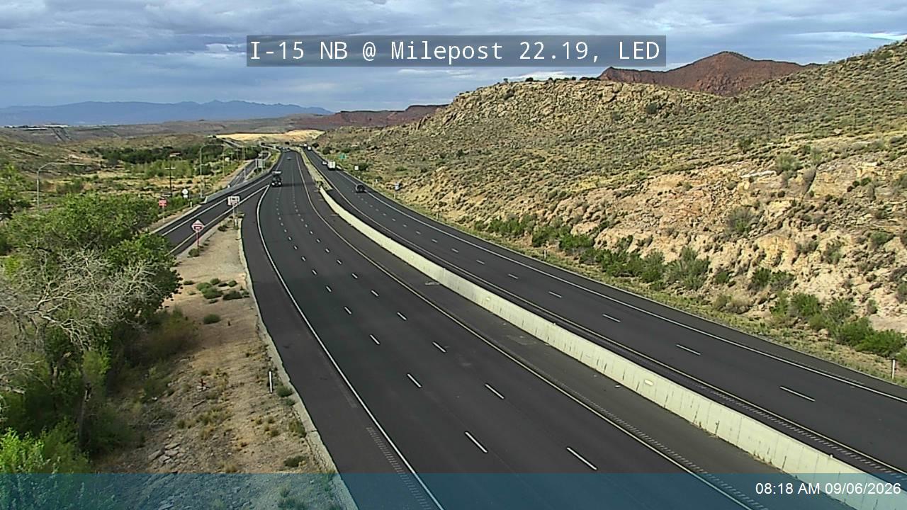 I-15 NB @ Milepost 22.19, LED live camera view