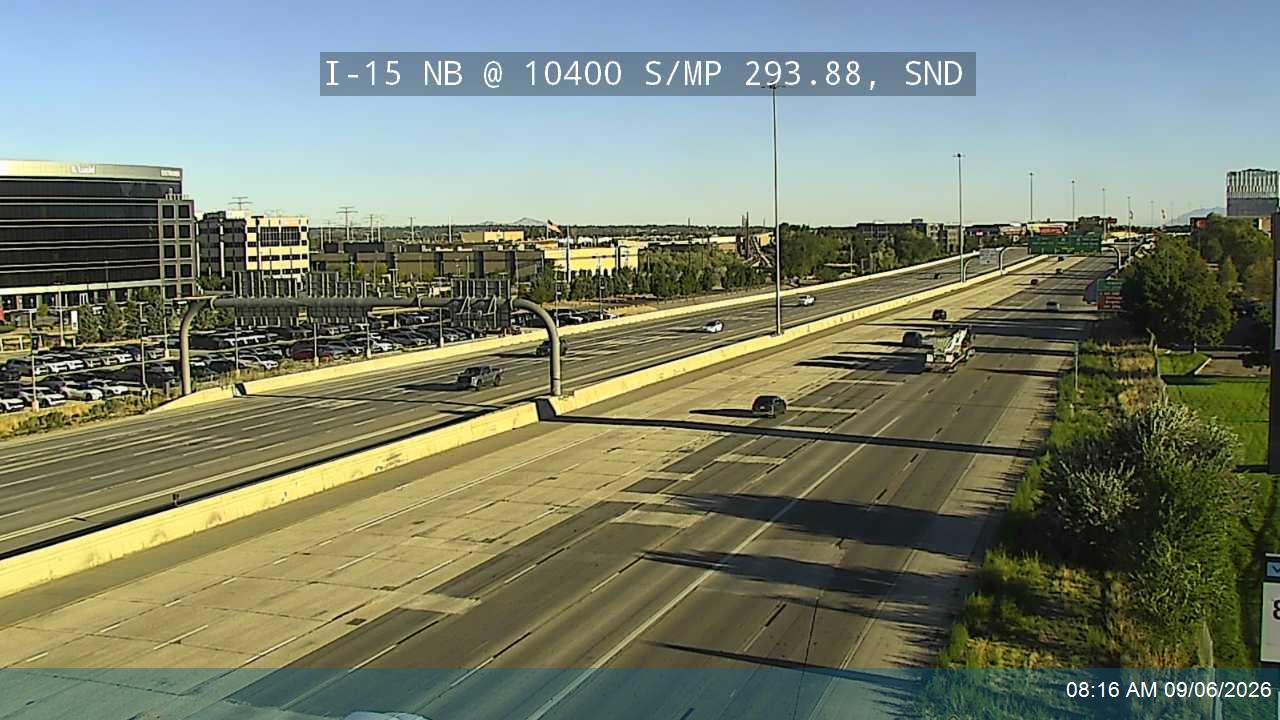 I-15 NB @ 10400 S / MP 293.88, SND live camera view