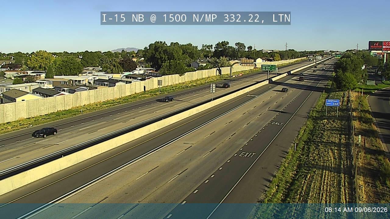 I-15 NB @ 1500 N / MP 332.22, LTN live camera view