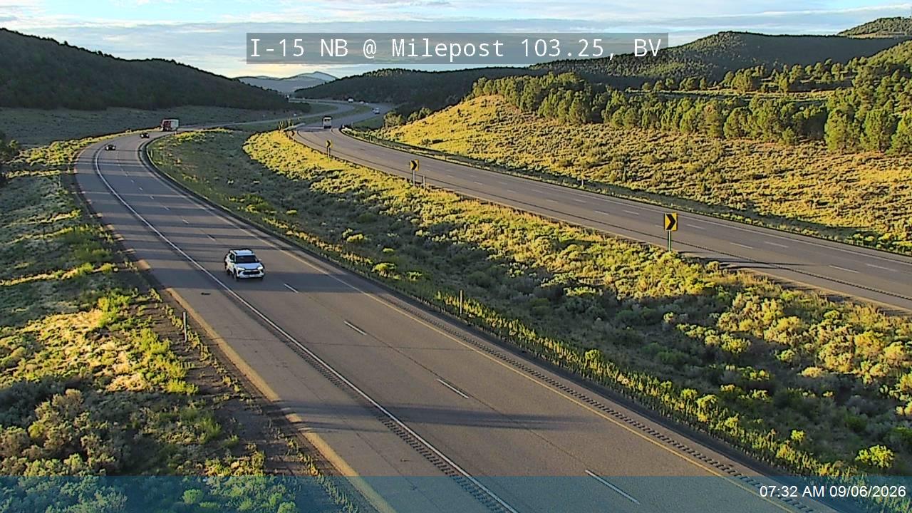 I-15 NB @ Milepost 103.25, BV live camera view