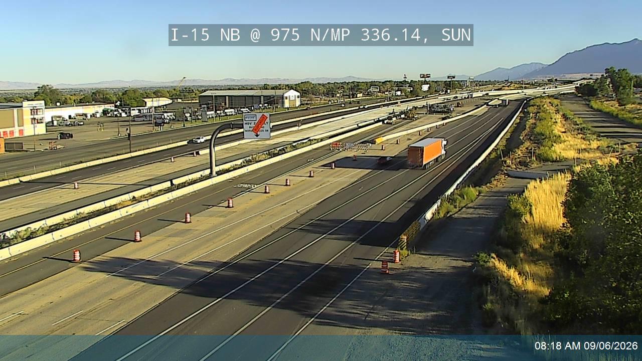 I-15 NB @ 975 N / MP 336.14, SUN live camera view