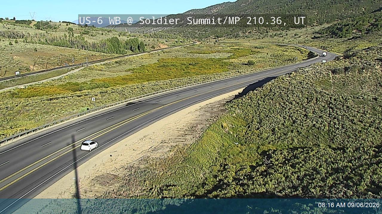 US-6 WB @ Soldier Summit / MP 210.36, UT live camera view