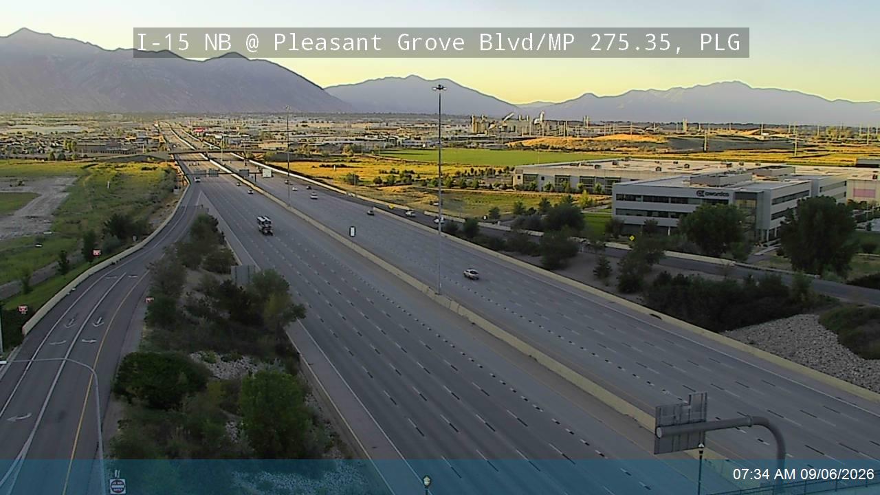 I-15 NB @ Pleasant Grove Blvd / MP 275.35, PLG live camera view