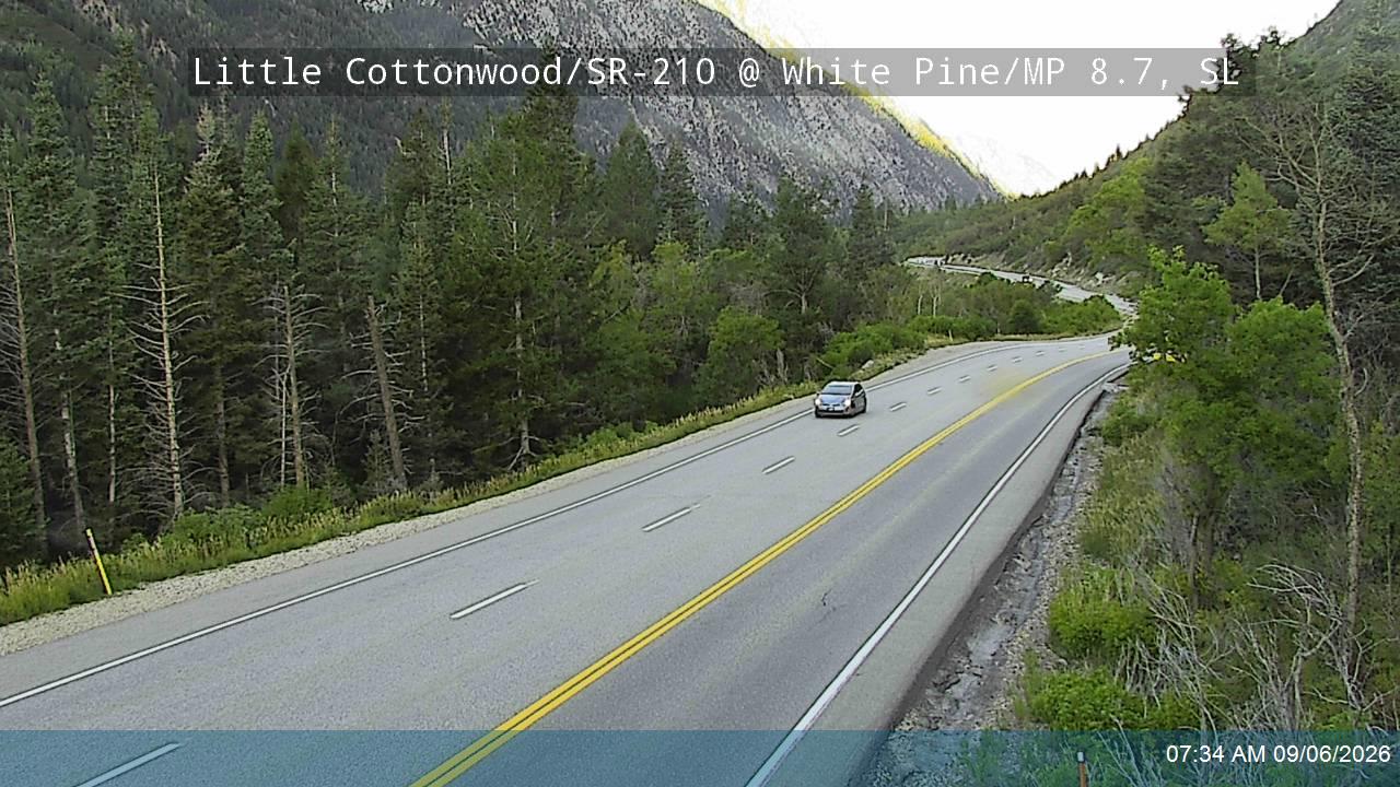 Little Cottonwood Rd / SR-210 @ White Pine / MP 8.7, SL live camera view