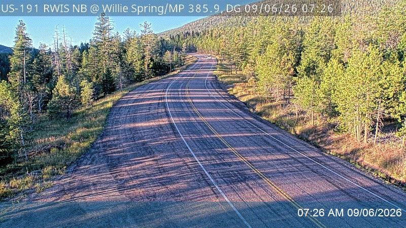 US-191 RWIS NB @ Willie Spring / MP 385.94, DG live camera view