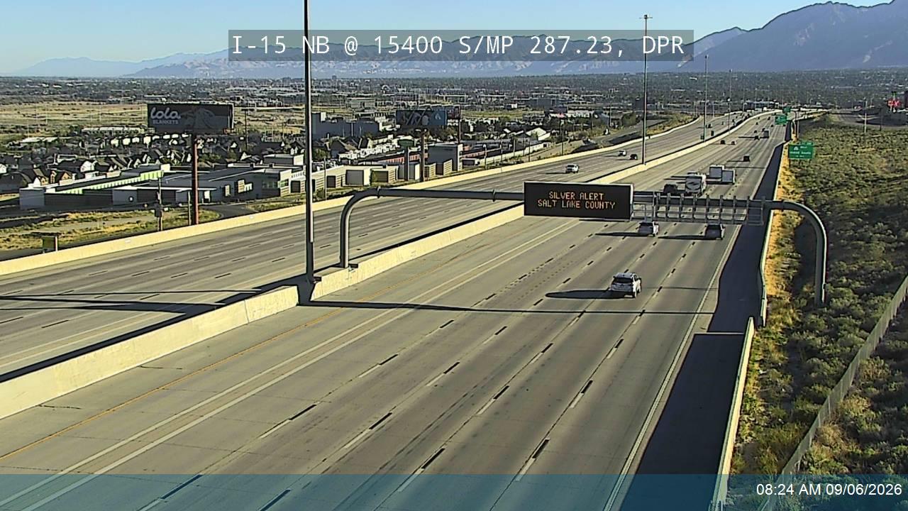 I-15 NB @ 15400 S / MP 287.23, DPR live camera view