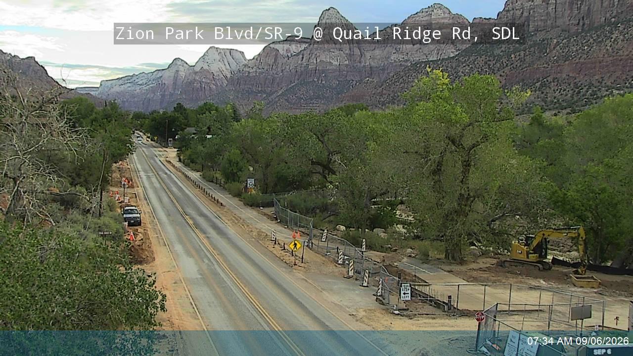 Zion Park Blvd / SR-9 @ Quail Ridge Rd, SDL live camera view