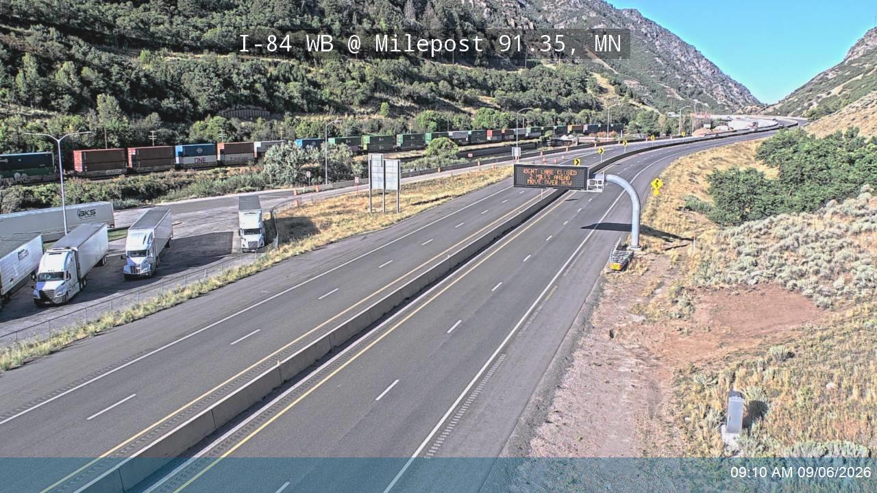 I-84 / Weber Canyon WB @ Milepost 91.35, MN live camera view