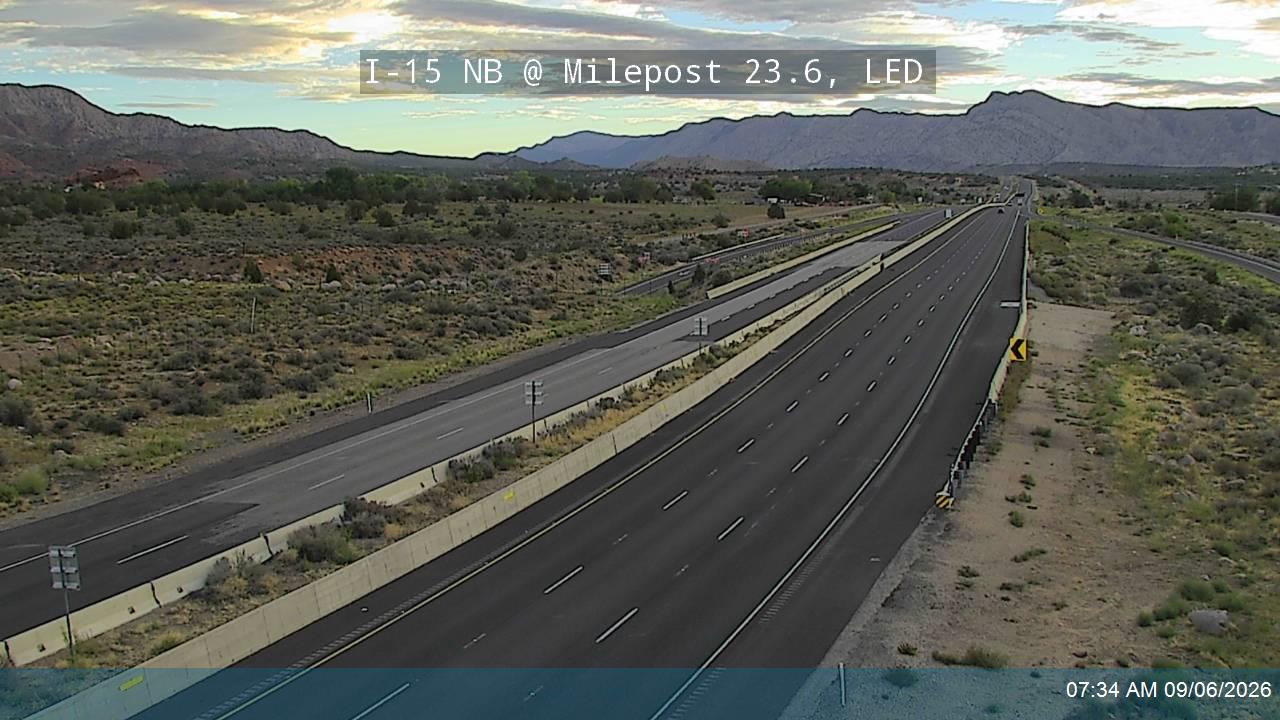 I-15 NB @ Silver Reef Rd / MP 23.6, LED live camera view