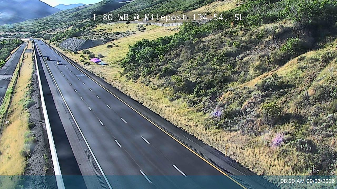 I-80 / Parleys Canyon WB @ Mountain Dell / MP 134.54, SL live camera view