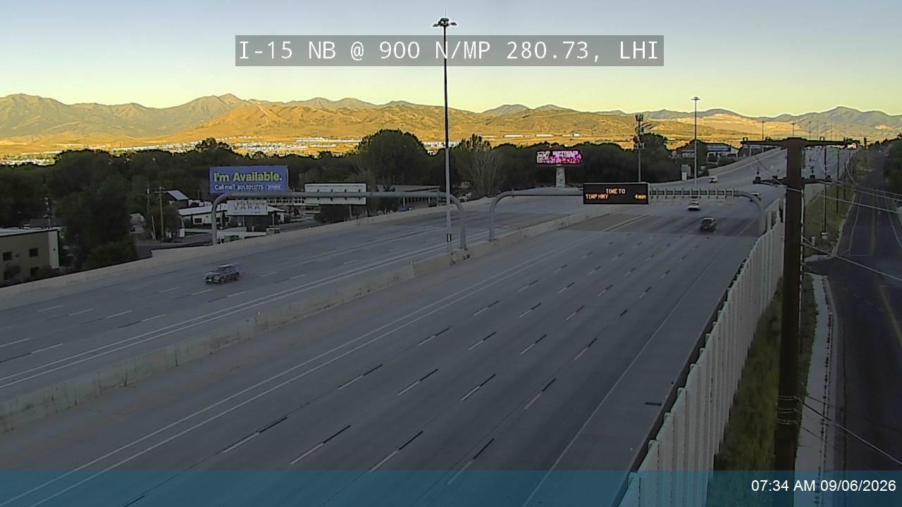 I-15 NB @ 900 N / MP 280.73, LHI live camera view