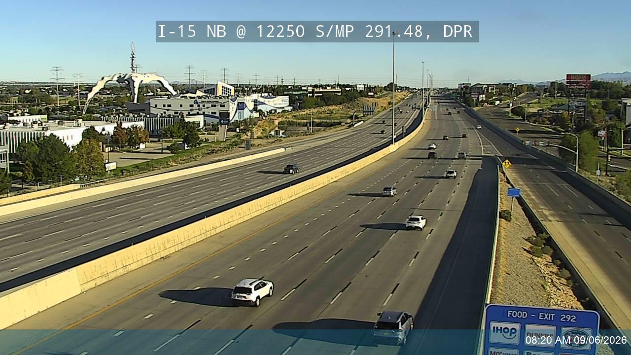 I-15 NB @ 12250 S / MP 291.48, DPR live camera view