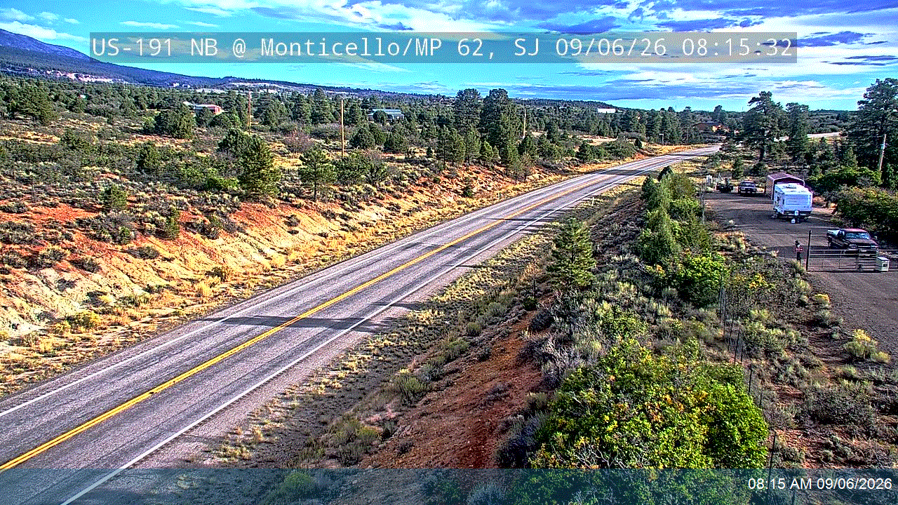 US-191 RWIS NB @ Monticello / MP 62, SJ live camera view
