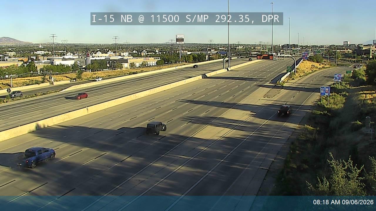 I-15 NB @ 11500 S / MP 292.35, DPR live camera view