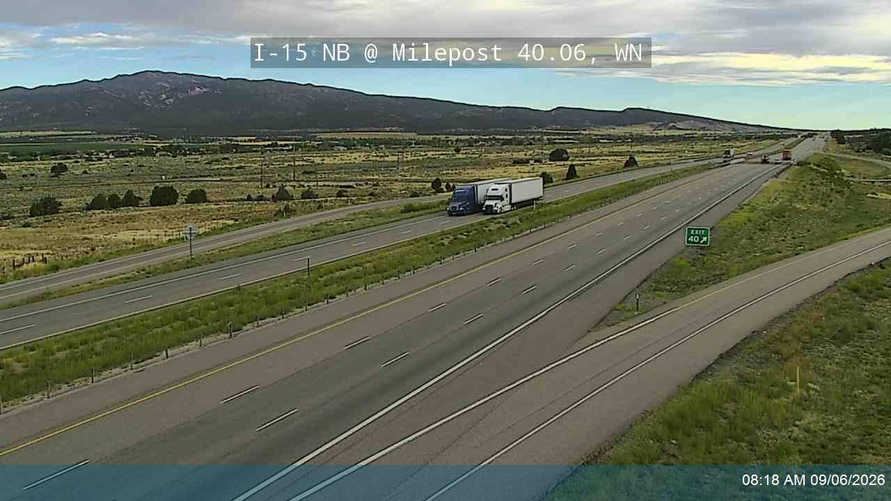 I-15 NB @ Milepost 40.06, WN live camera view