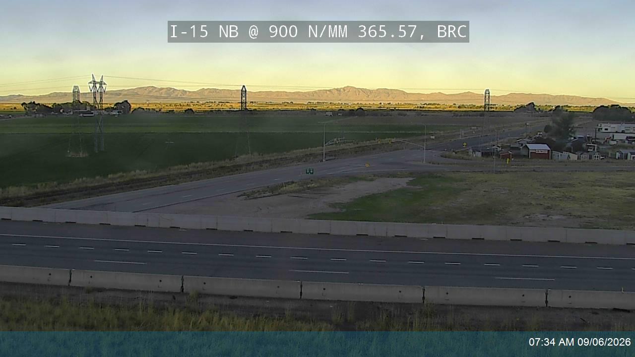 I-15 NB @ Promontory Rd / 900 N / SR-13 / MP 365.57, BRC live camera view