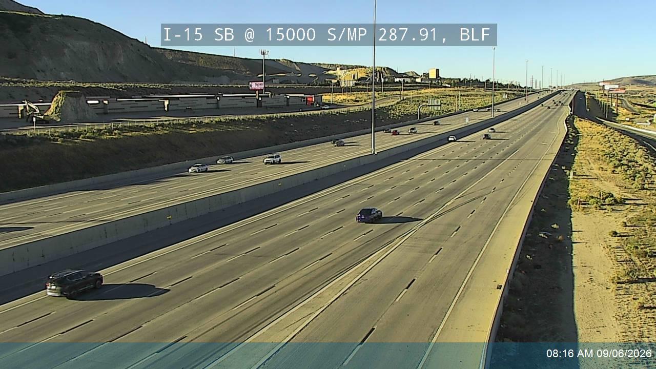 I-15 SB @ 15000 S / MP 287.91, BLF live camera view