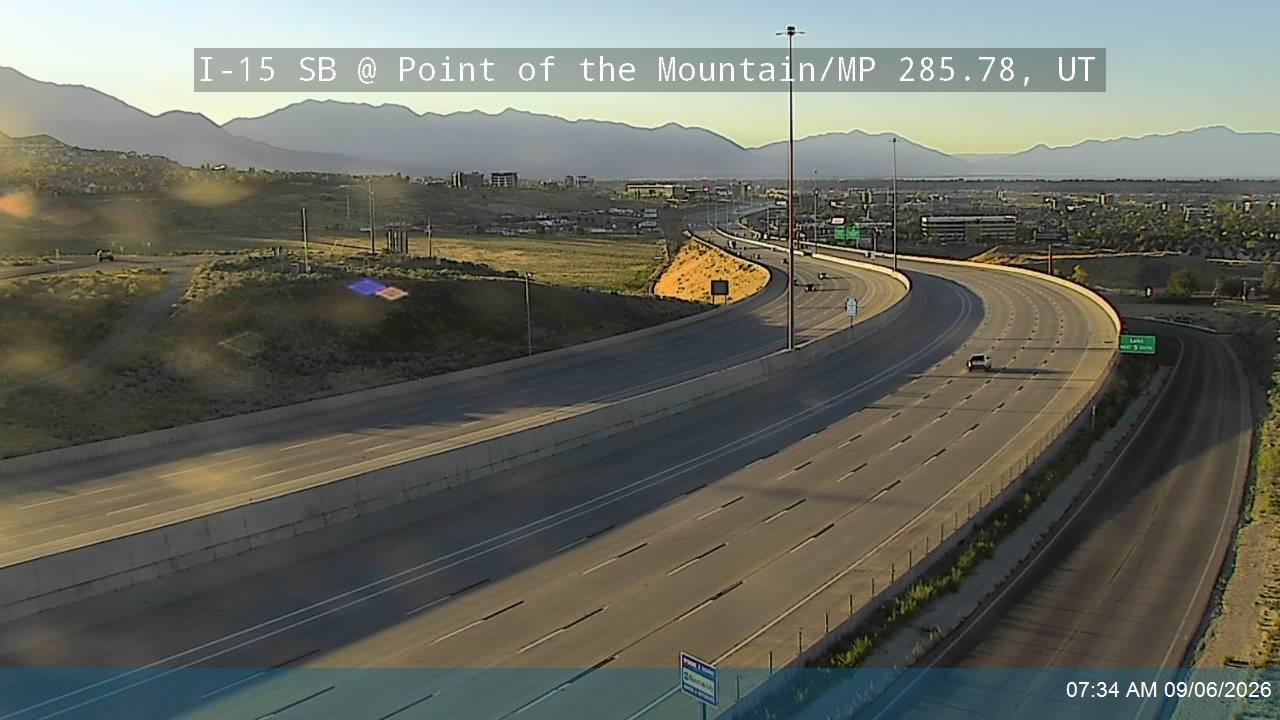 I-15 SB @ Point of the Mountain / MP 285.78, UT live camera view