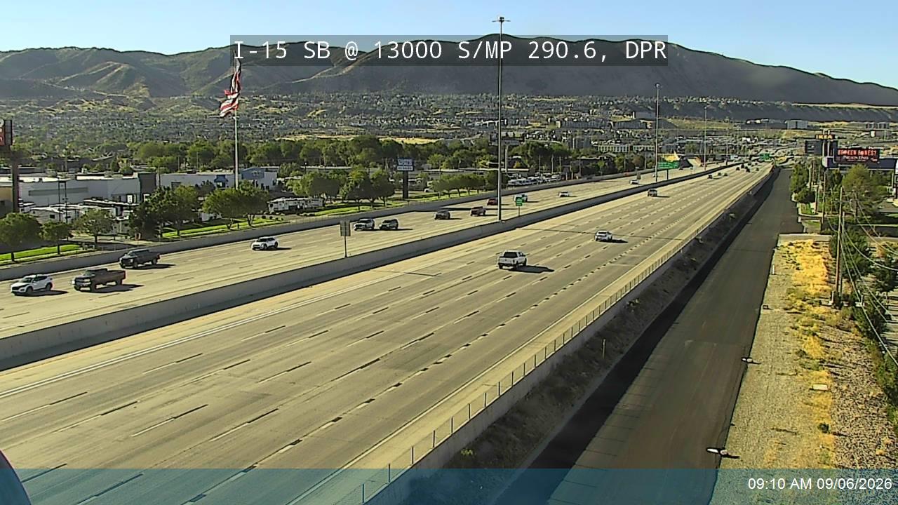 I-15 SB @ 13000 S / MP 290.6, DPR live camera view