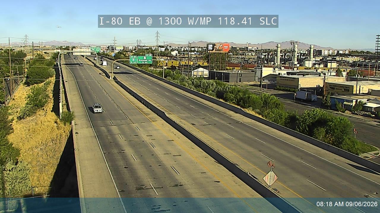 I-80 EB @ 1300 W / MP 118.41 SLC live camera view