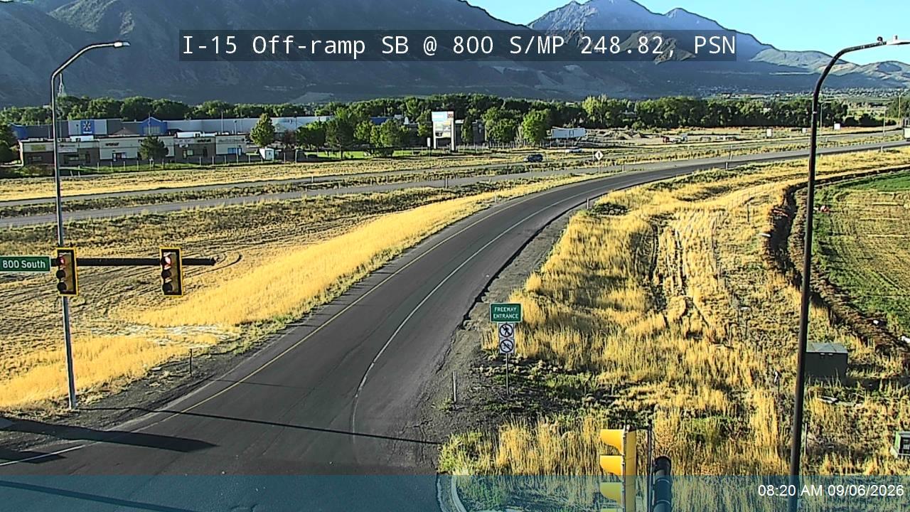 I-15 Off-ramp SB @ 800 S / SR-178 / MP 248.82, PSN live camera view
