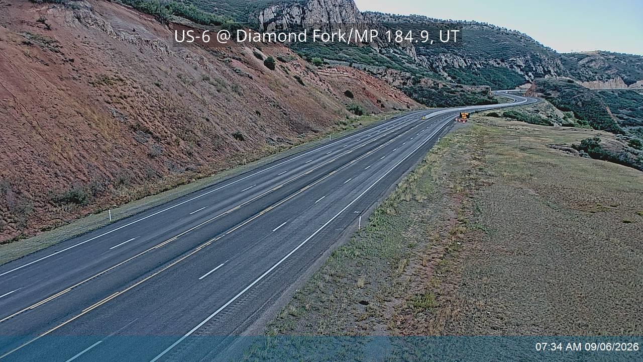 US-6 @ Diamond Fork / MP 184.9, UT live camera view