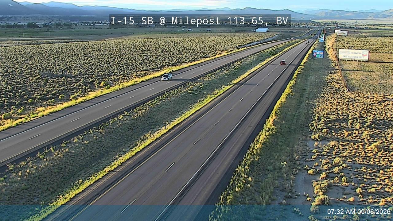 I-15 SB @ Milepost 113.65, BV live camera view