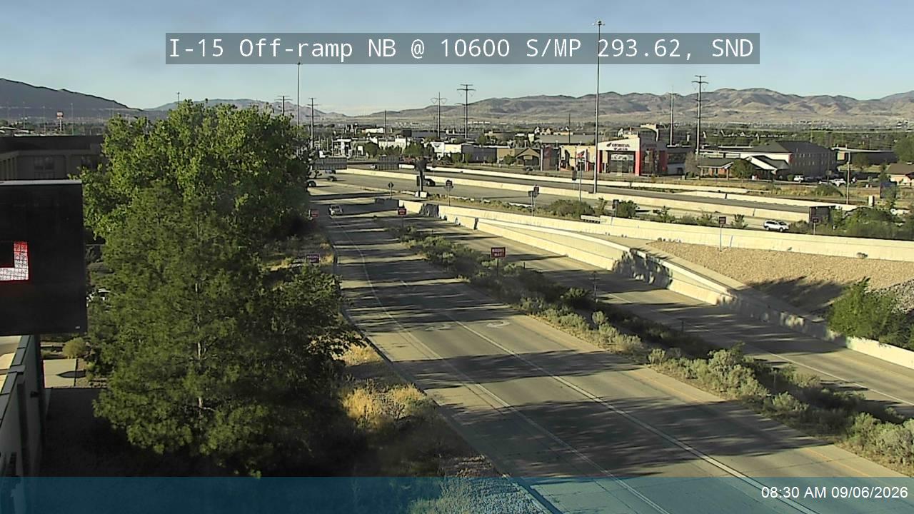 I-15 Off-ramp NB @ 10600 S / SR-151 / MP 293.62, SND live camera view