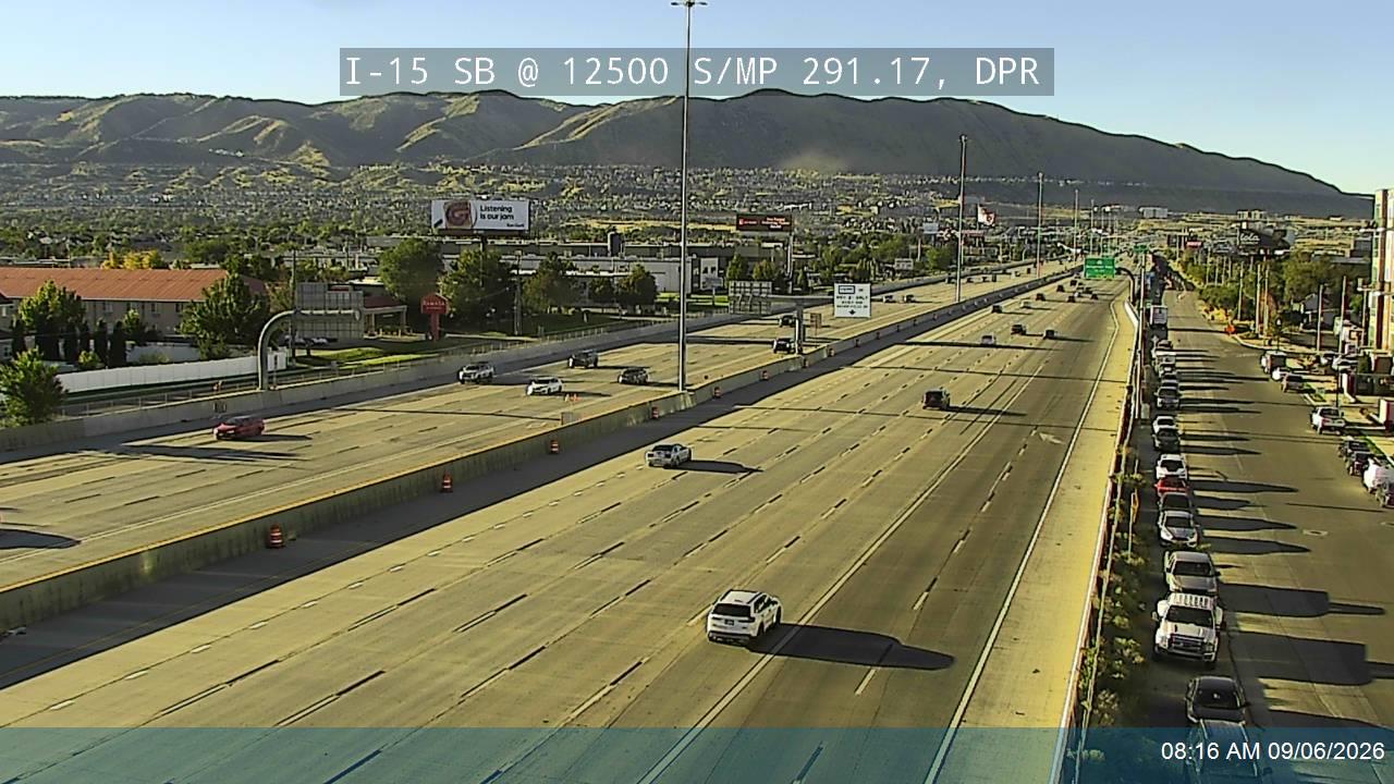 I-15 SB @ 12500 S / MP 291.17, DPR live camera view