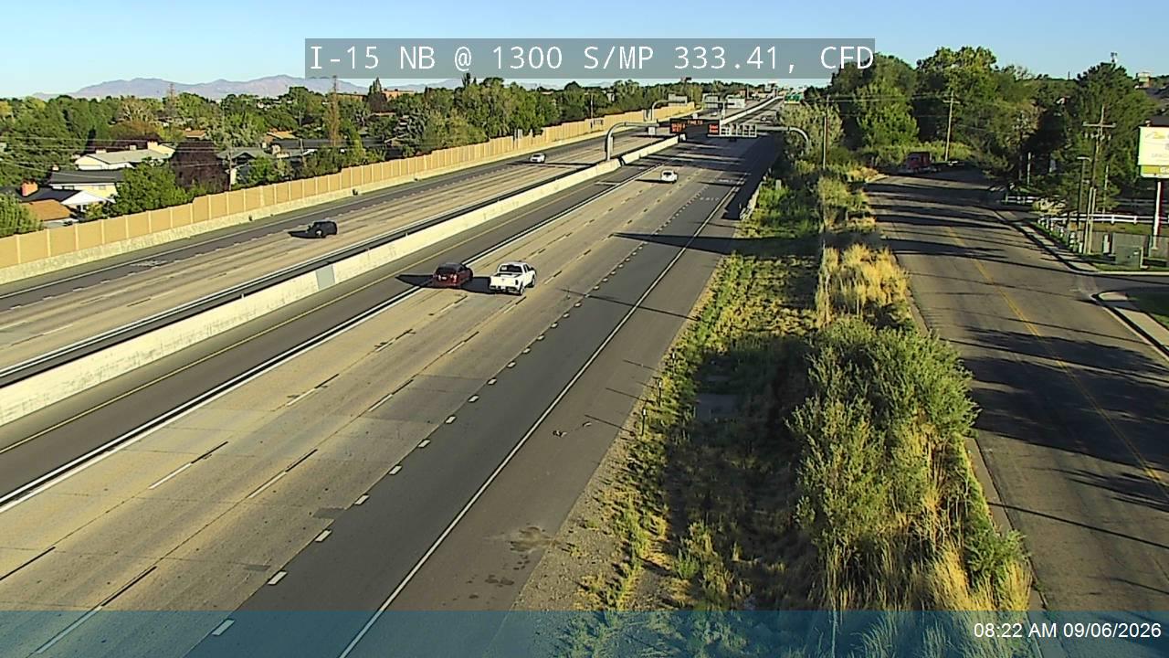 I-15 NB @ 1300 S / MP 333.41, CFD live camera view
