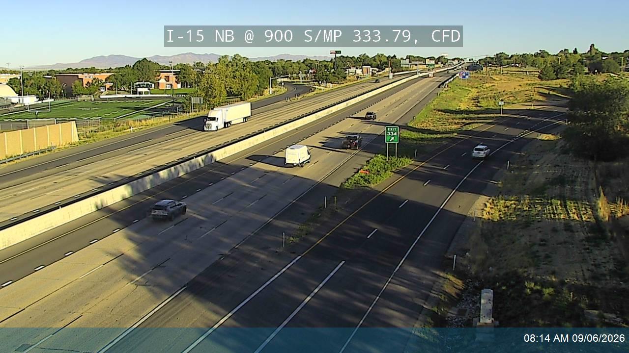I-15 NB @ 900 S / MP 333.79, CFD live camera view