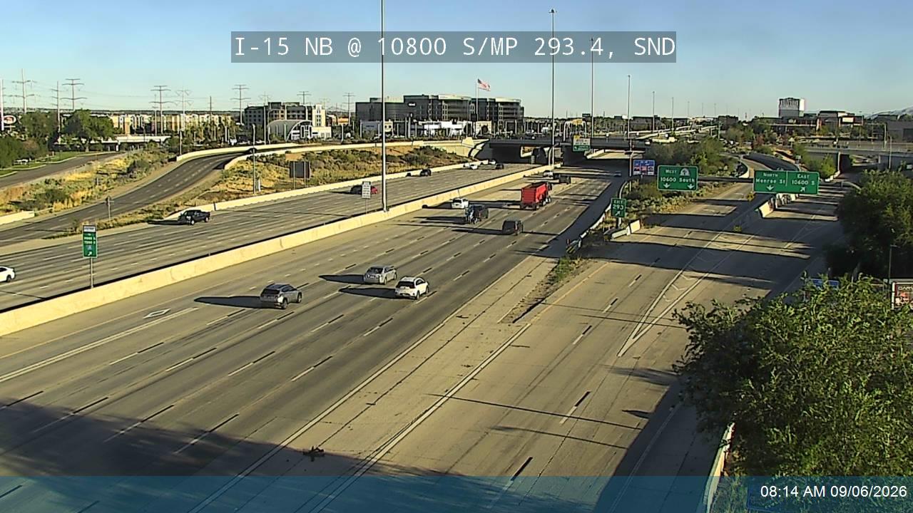 I-15 NB @ 10800 S / MP 293.4, SND live camera view