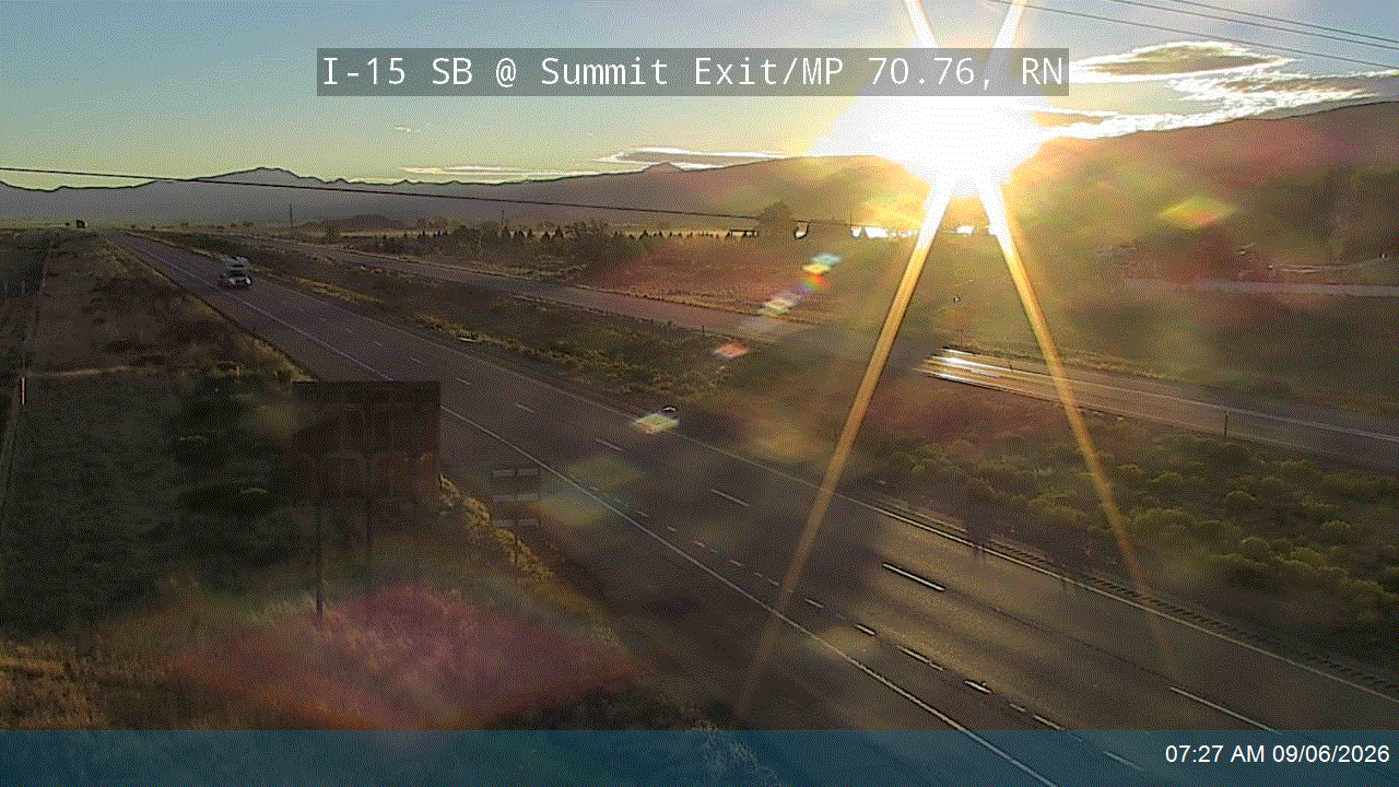 I-15 SB @ Summit Exit / MP 70.76, RN live camera view