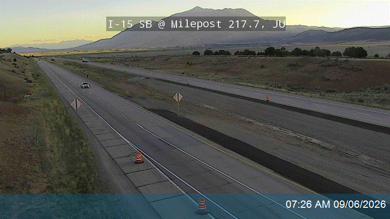 I-15 SB @ Milepost 217.7, JU live camera view