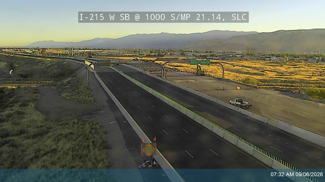 I-215 W SB @ 1000 S / MP 21.14, SLC live camera view