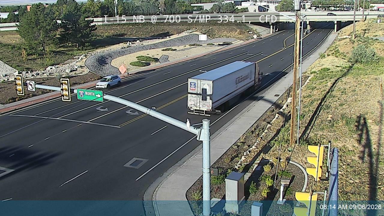 I-15 NB @ 700 S / SR-193 / MP 334.1, CFD live camera view