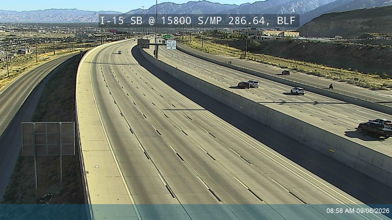 I-15 SB @ 15800 S / MP 286.64, BLF live camera view