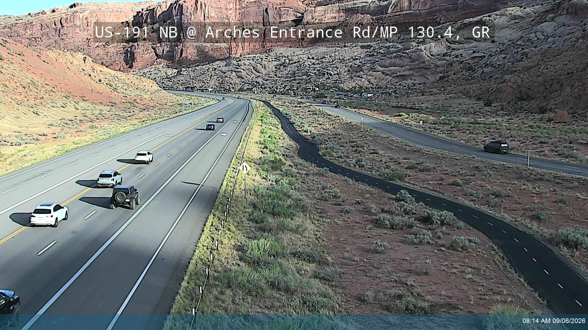 US-191 NB @ Arches Entrance Rd / MP 130.28, GR live camera view