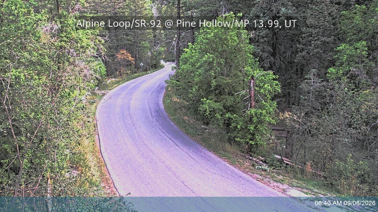Alpine Loop / SR-92 @ Pine Hollow / MP 13.99, UT live camera view