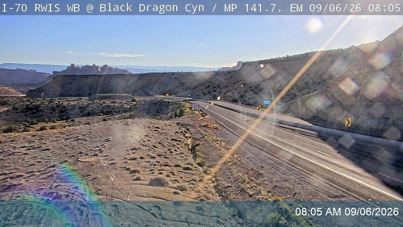 I-70 RWIS WB @ Black Dragon Canyon / MP 141.7, EM live camera view