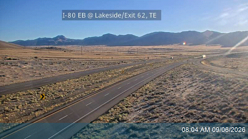 I-80 EB @ Lakeside / Exit 62, TE live camera view